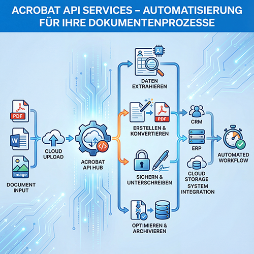Bildliche Darstellung von Adobe Acrobat API Services – Automatisierung für Ihre Dokumentenprozesse