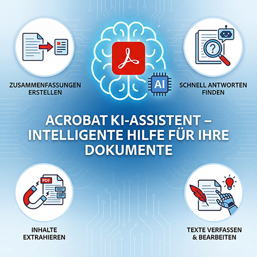 Bildliche Darstellung von Adobe Acrobat KI-Assistent – intelligente Hilfe für Ihre Dokumente