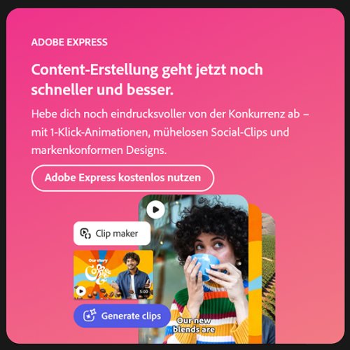 Screenshot aus der Content-Erstellung mit Adobe Express – schnell, intuitiv und CI-konform.