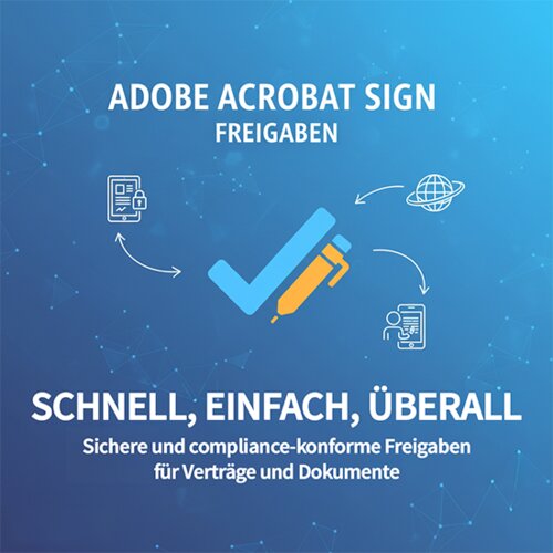 Bildliche Darstellung von Freigaben mit Adobe Acrobat Sign – schnell, einfach, überall